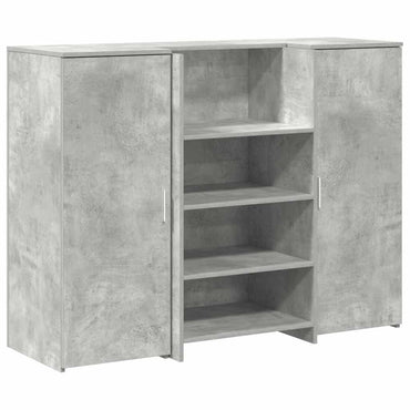 vidaXL Empfangstheke Betongrau 135x50x103,5 cm Holzwerkstoff