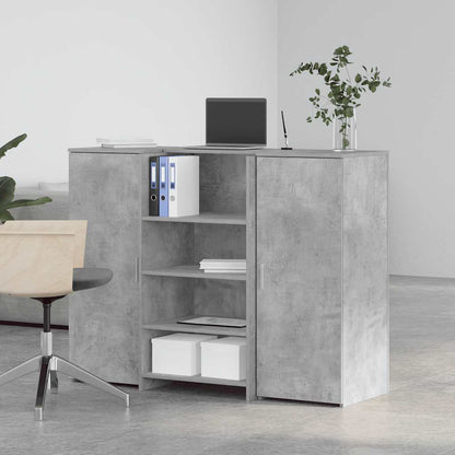 vidaXL Empfangstheke Betongrau 135x50x103,5 cm Holzwerkstoff