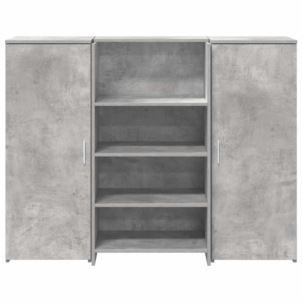 vidaXL Empfangstheke Betongrau 135x50x103,5 cm Holzwerkstoff