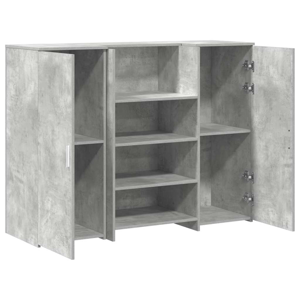 vidaXL Empfangstheke Betongrau 135x50x103,5 cm Holzwerkstoff