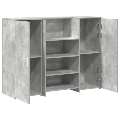 vidaXL Empfangstheke Betongrau 135x50x103,5 cm Holzwerkstoff