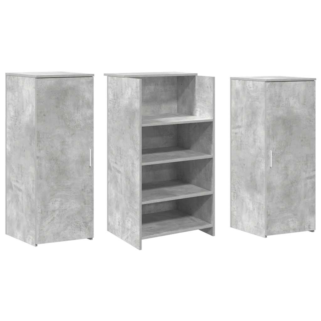 vidaXL Empfangstheke Betongrau 135x50x103,5 cm Holzwerkstoff