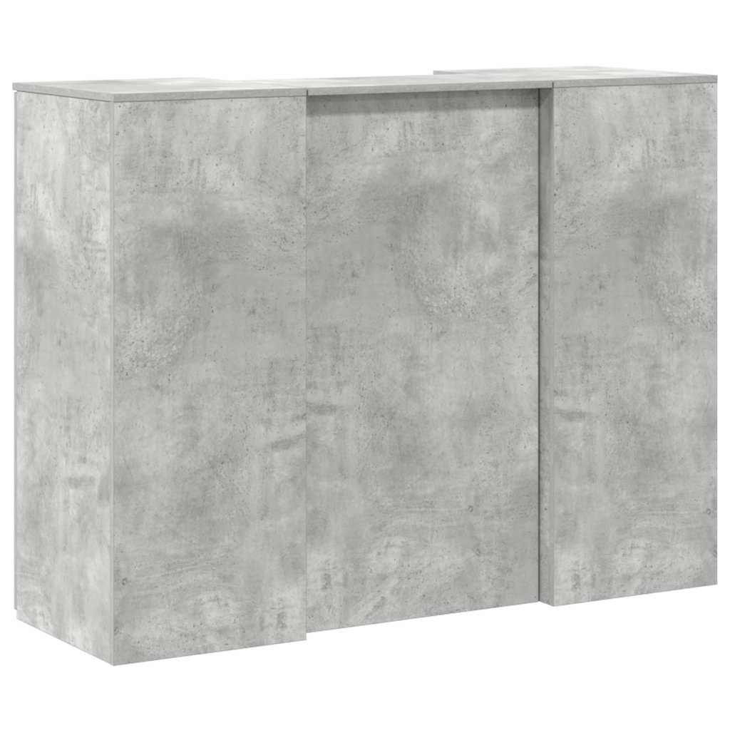 vidaXL Empfangstheke Betongrau 135x50x103,5 cm Holzwerkstoff
