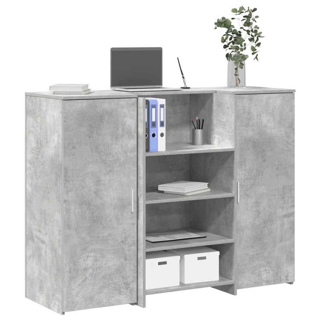 vidaXL Empfangstheke Betongrau 135x50x103,5 cm Holzwerkstoff