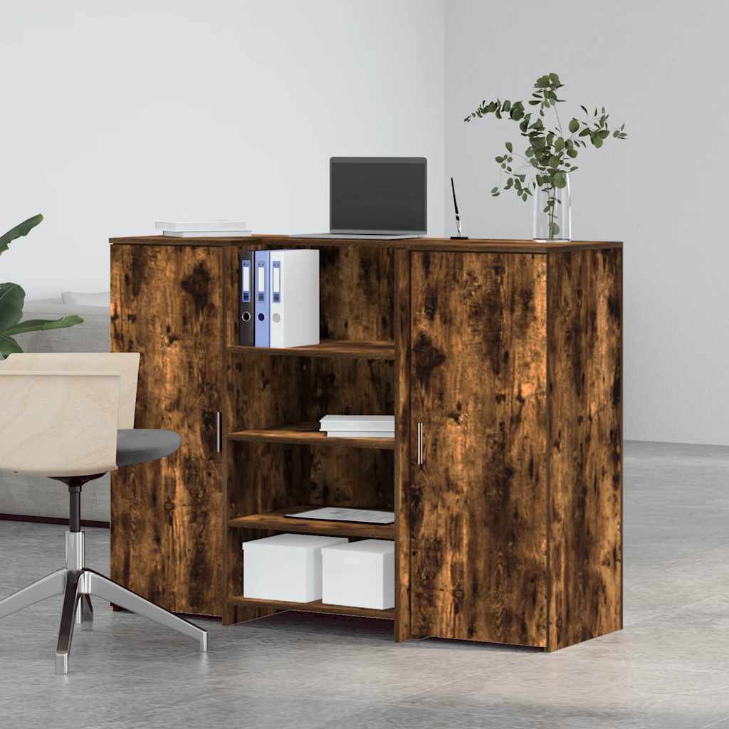 vidaXL Empfangstheke Räuchereiche 135x50x103,5 cm Holzwerkstoff