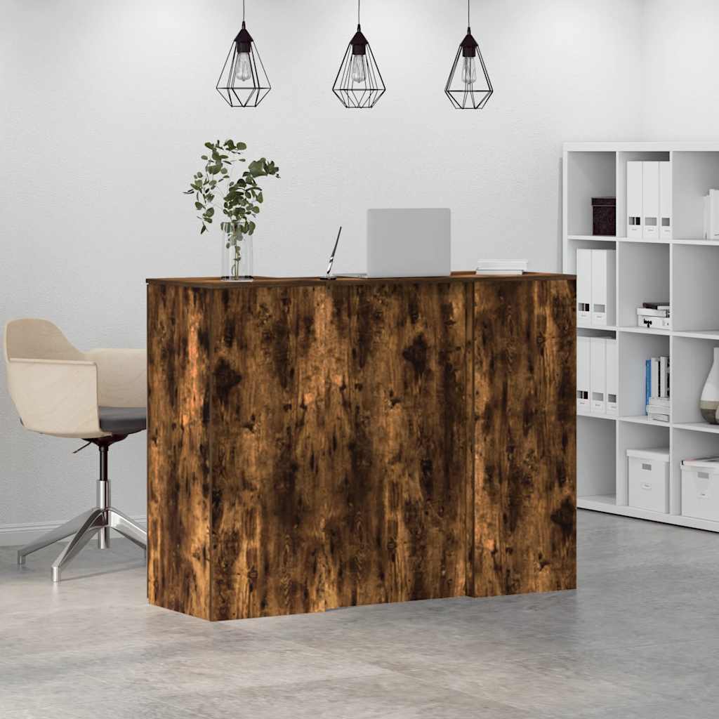 vidaXL Empfangstheke Räuchereiche 135x50x103,5 cm Holzwerkstoff
