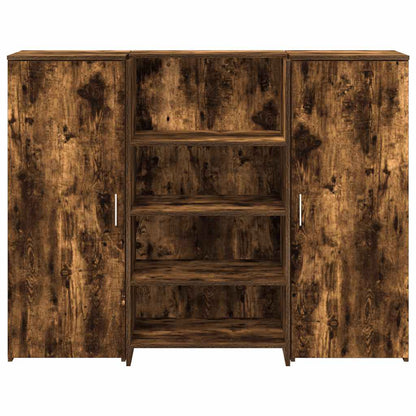 vidaXL Empfangstheke Räuchereiche 135x50x103,5 cm Holzwerkstoff