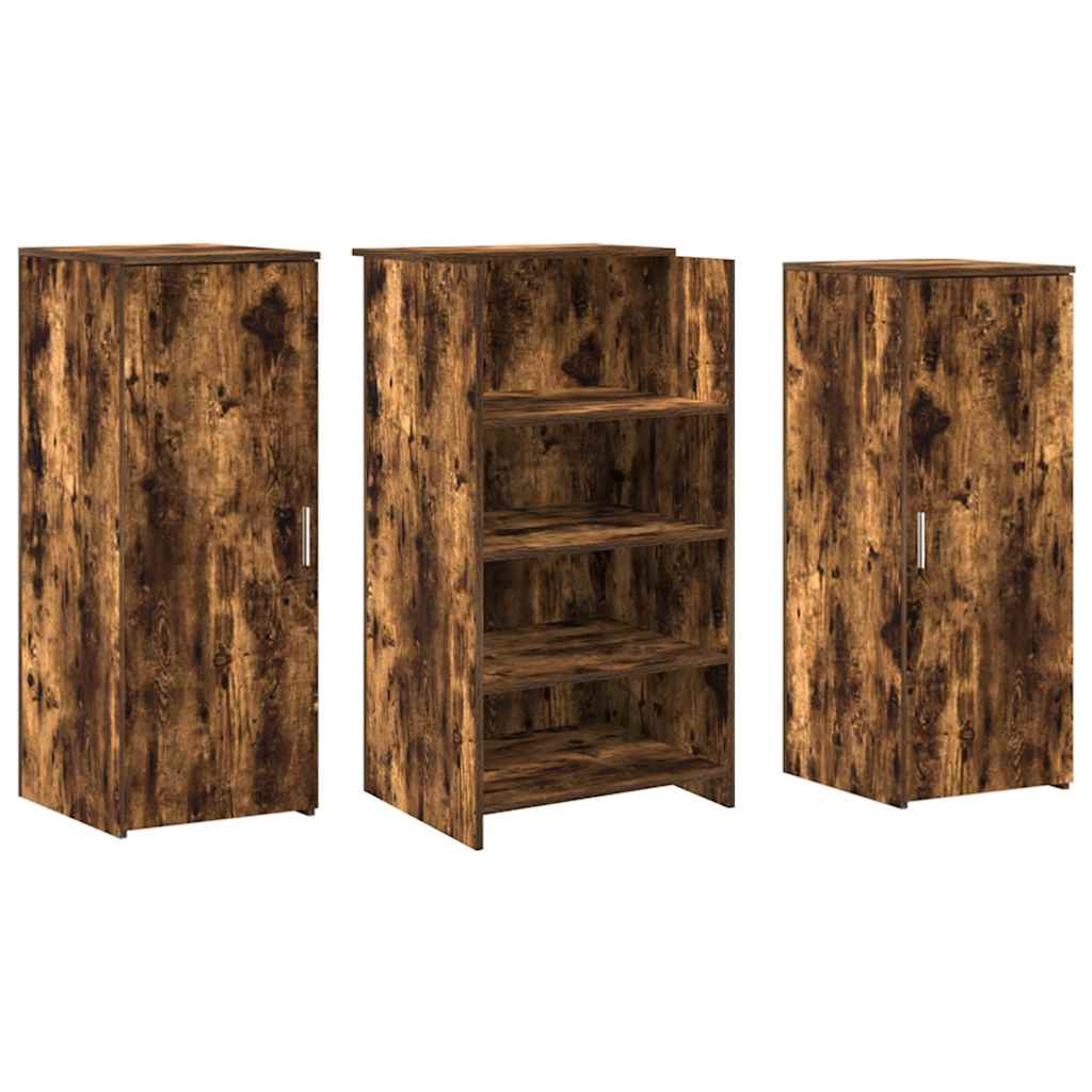 vidaXL Empfangstheke Räuchereiche 135x50x103,5 cm Holzwerkstoff