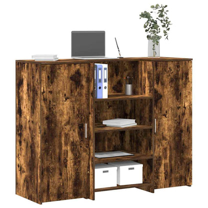 vidaXL Empfangstheke Räuchereiche 135x50x103,5 cm Holzwerkstoff