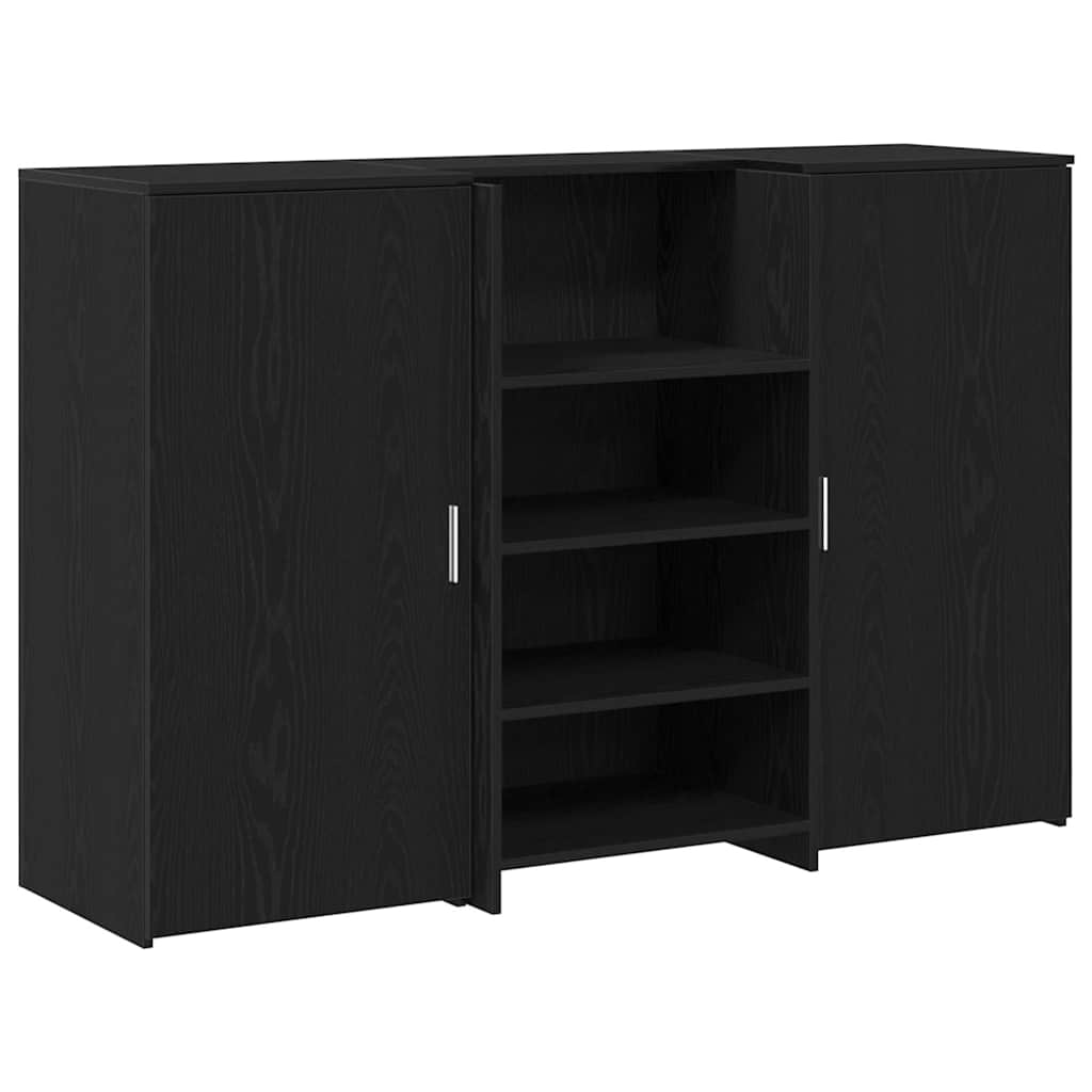 vidaXL Empfangstheke Schwarz Eichen-Optik 155x50x103,5cm Holzwerkstoff