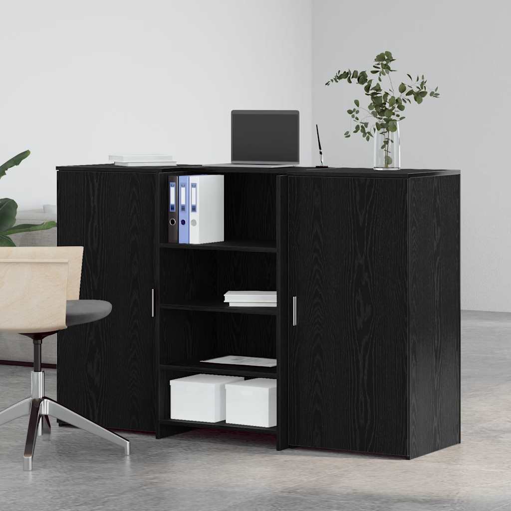 vidaXL Empfangstheke Schwarz Eichen-Optik 155x50x103,5cm Holzwerkstoff