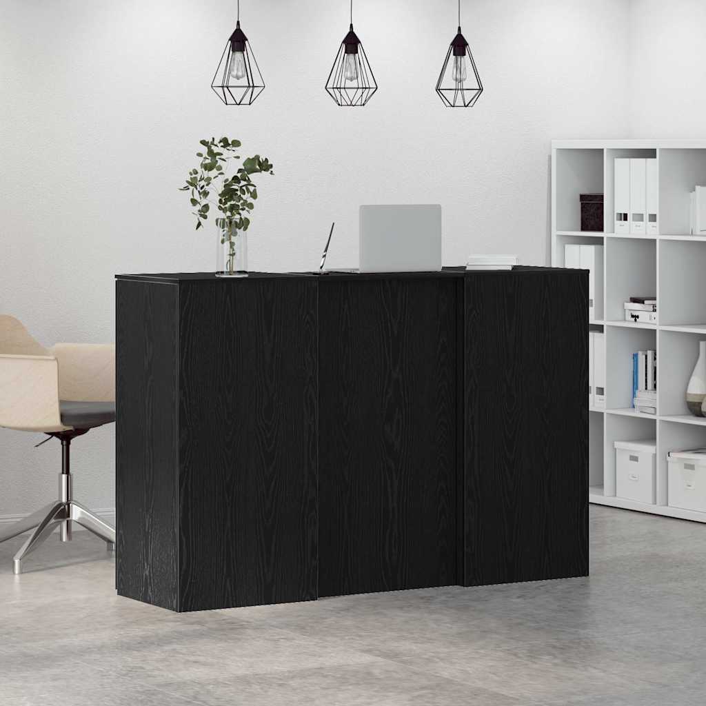 vidaXL Empfangstheke Schwarz Eichen-Optik 155x50x103,5cm Holzwerkstoff