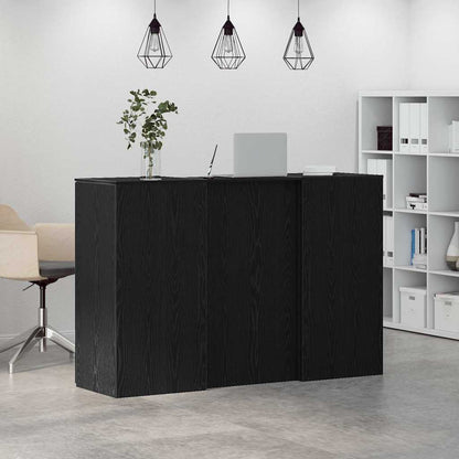 vidaXL Empfangstheke Schwarz Eichen-Optik 155x50x103,5cm Holzwerkstoff