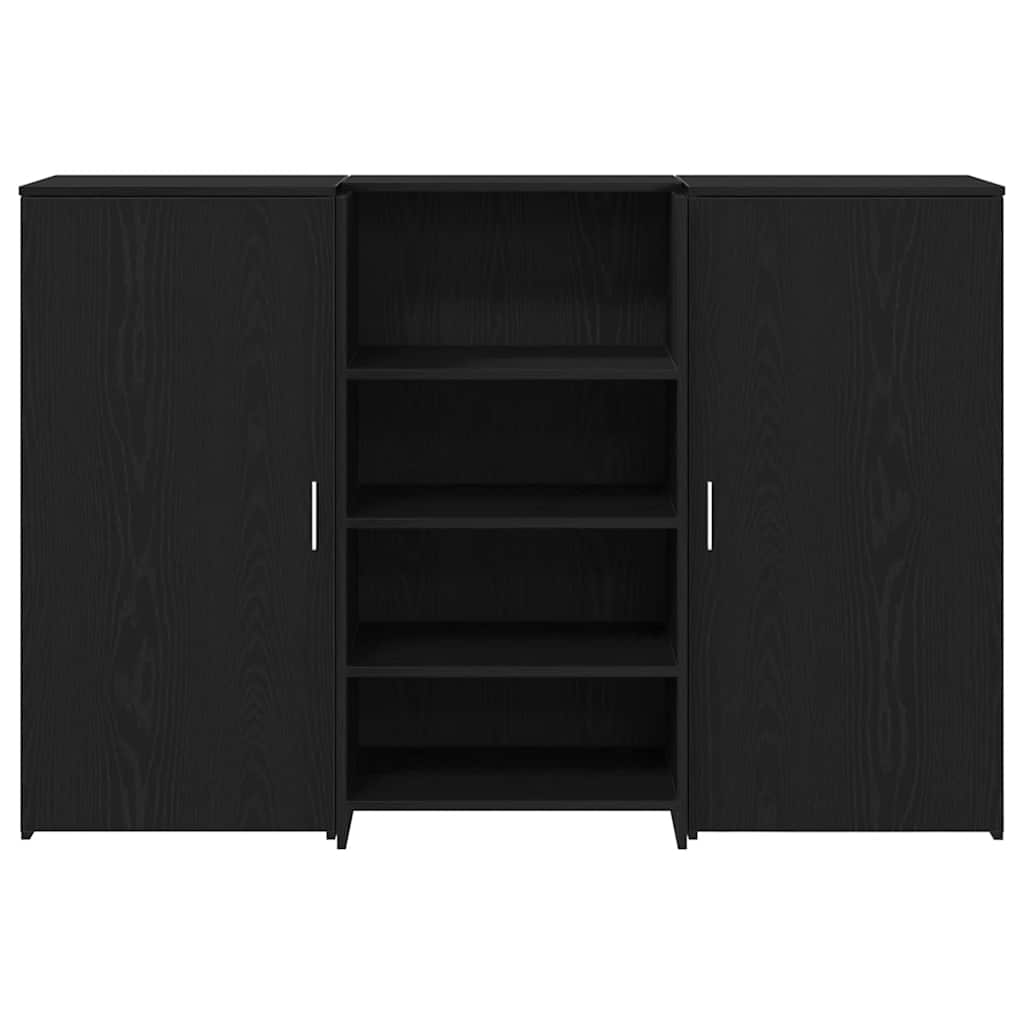 vidaXL Empfangstheke Schwarz Eichen-Optik 155x50x103,5cm Holzwerkstoff