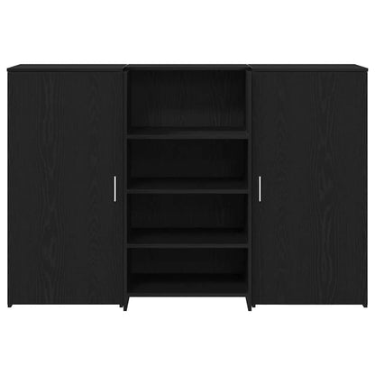 vidaXL Empfangstheke Schwarz Eichen-Optik 155x50x103,5cm Holzwerkstoff