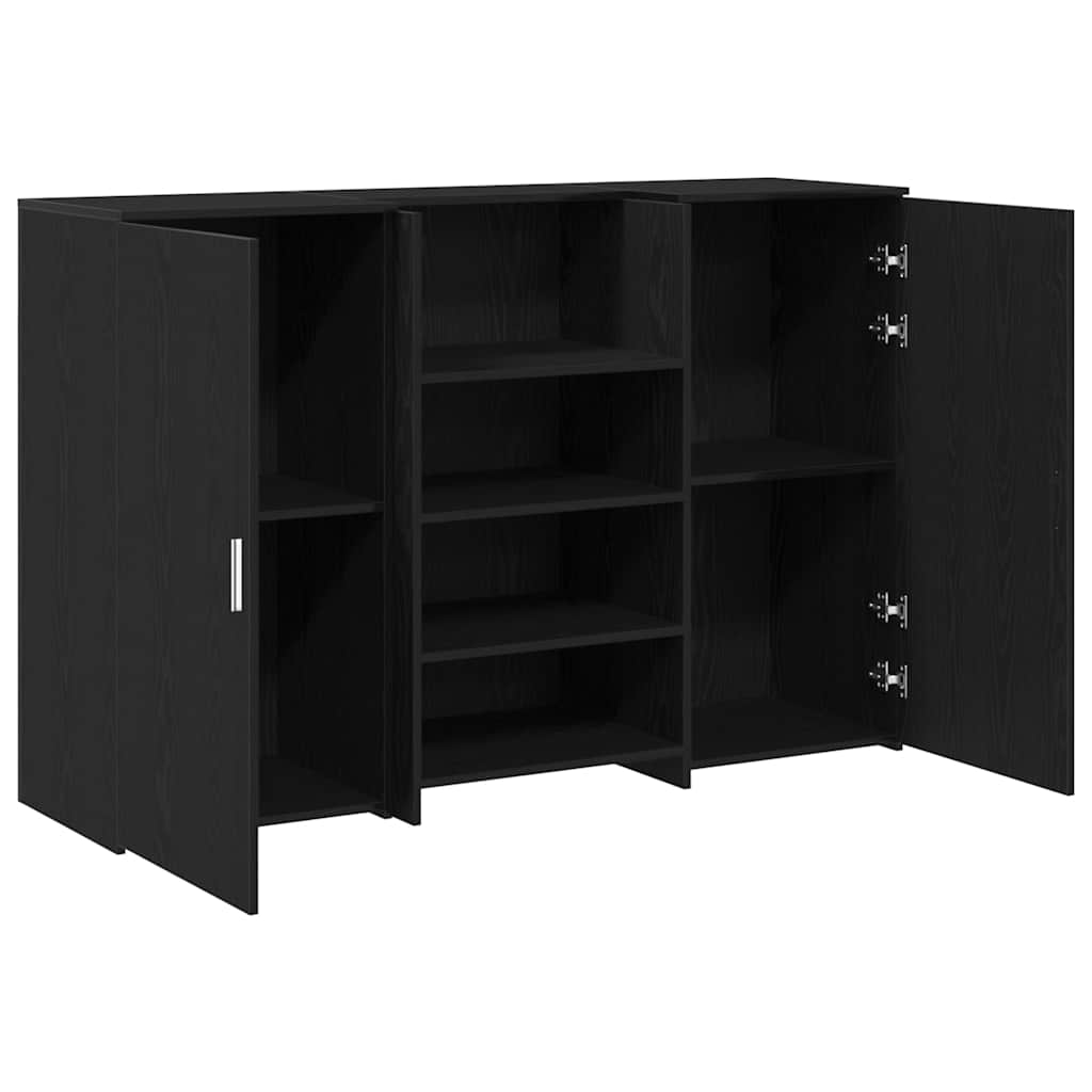 vidaXL Empfangstheke Schwarz Eichen-Optik 155x50x103,5cm Holzwerkstoff