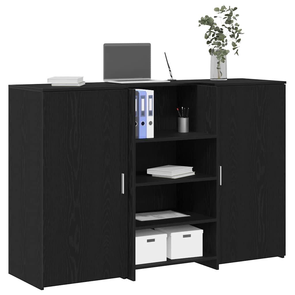 vidaXL Empfangstheke Schwarz Eichen-Optik 155x50x103,5cm Holzwerkstoff