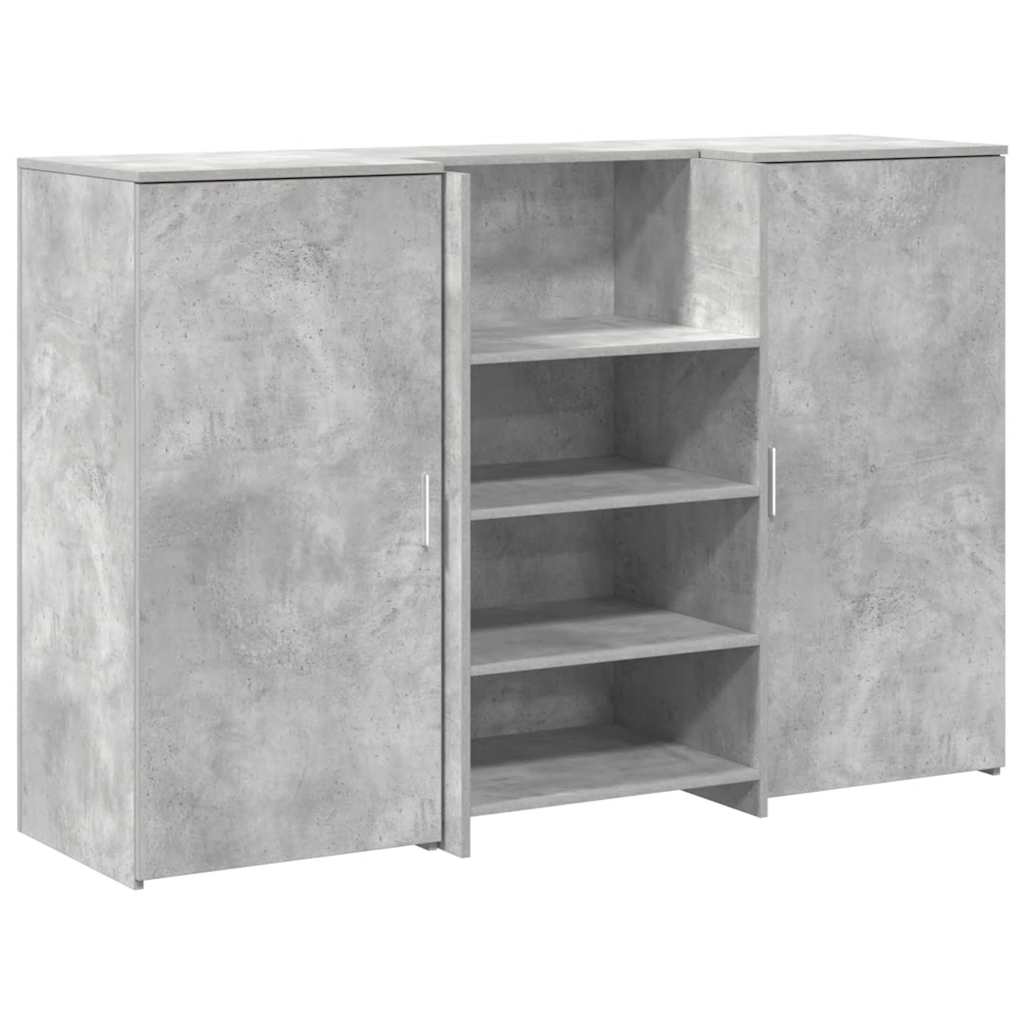 vidaXL Empfangstheke Betongrau 155x50x103,5 cm Holzwerkstoff