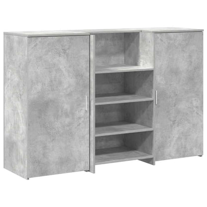 vidaXL Empfangstheke Betongrau 155x50x103,5 cm Holzwerkstoff