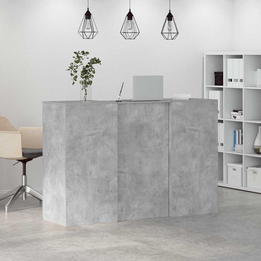 vidaXL Empfangstheke Betongrau 155x50x103,5 cm Holzwerkstoff