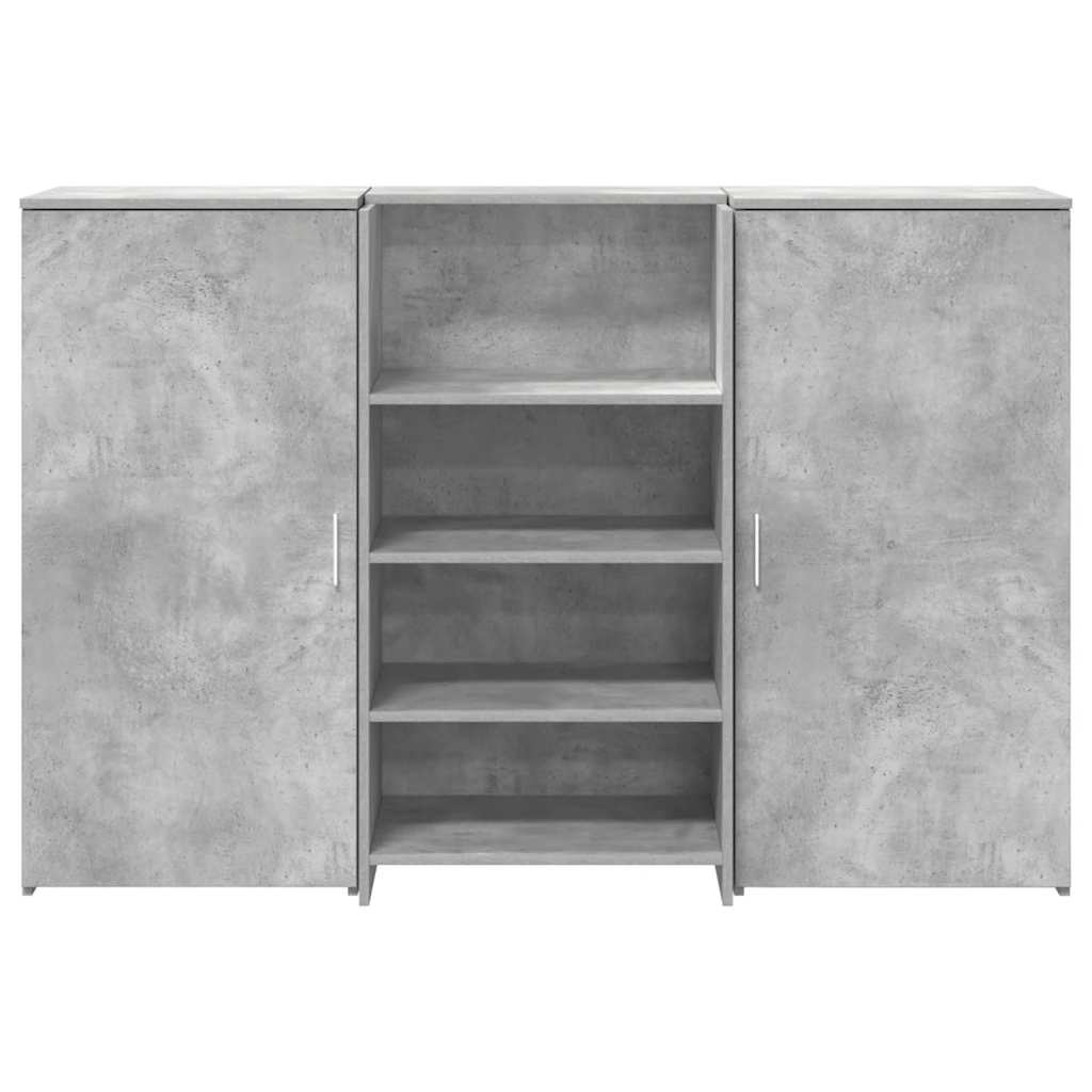 vidaXL Empfangstheke Betongrau 155x50x103,5 cm Holzwerkstoff