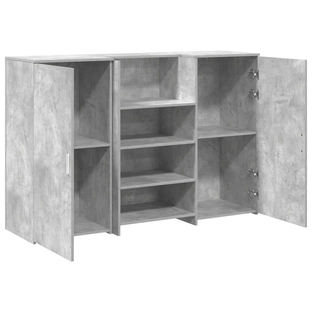 vidaXL Empfangstheke Betongrau 155x50x103,5 cm Holzwerkstoff