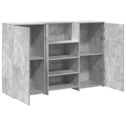 vidaXL Empfangstheke Betongrau 155x50x103,5 cm Holzwerkstoff