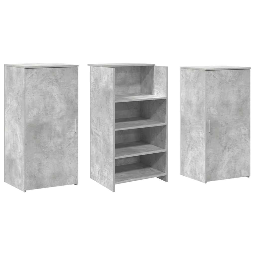 vidaXL Empfangstheke Betongrau 155x50x103,5 cm Holzwerkstoff