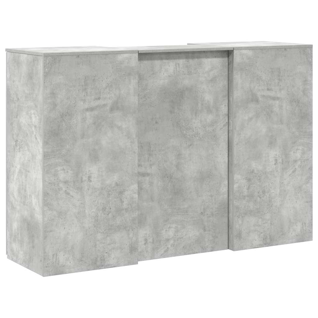 vidaXL Empfangstheke Betongrau 155x50x103,5 cm Holzwerkstoff