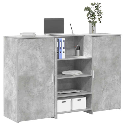 vidaXL Empfangstheke Betongrau 155x50x103,5 cm Holzwerkstoff