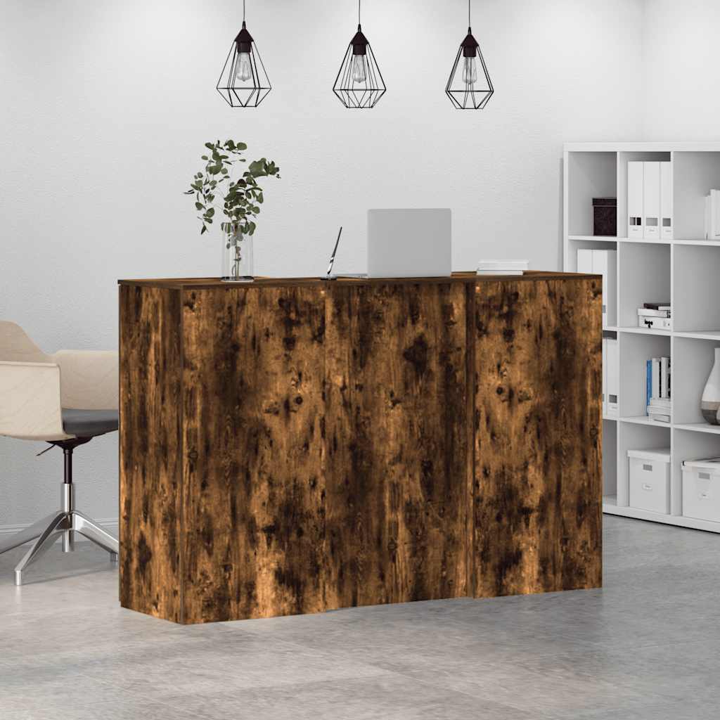 vidaXL Empfangstheke Räuchereiche 155x50x103,5 cm Holzwerkstoff