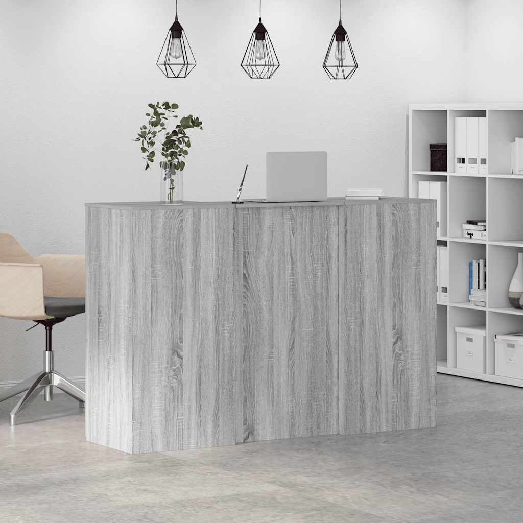 vidaXL Empfangstheke Grau Sonoma 155x50x103,5 cm Holzwerkstoff