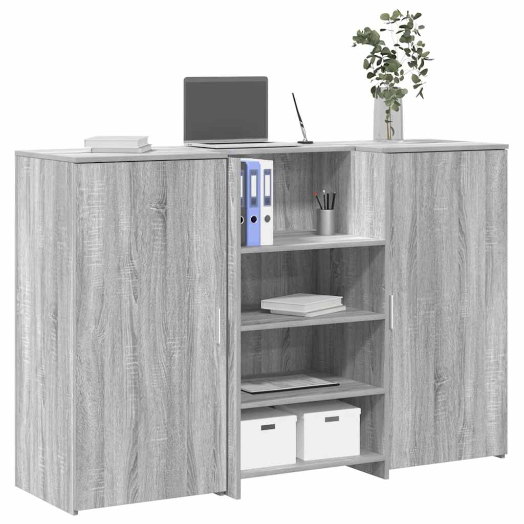 vidaXL Empfangstheke Grau Sonoma 155x50x103,5 cm Holzwerkstoff