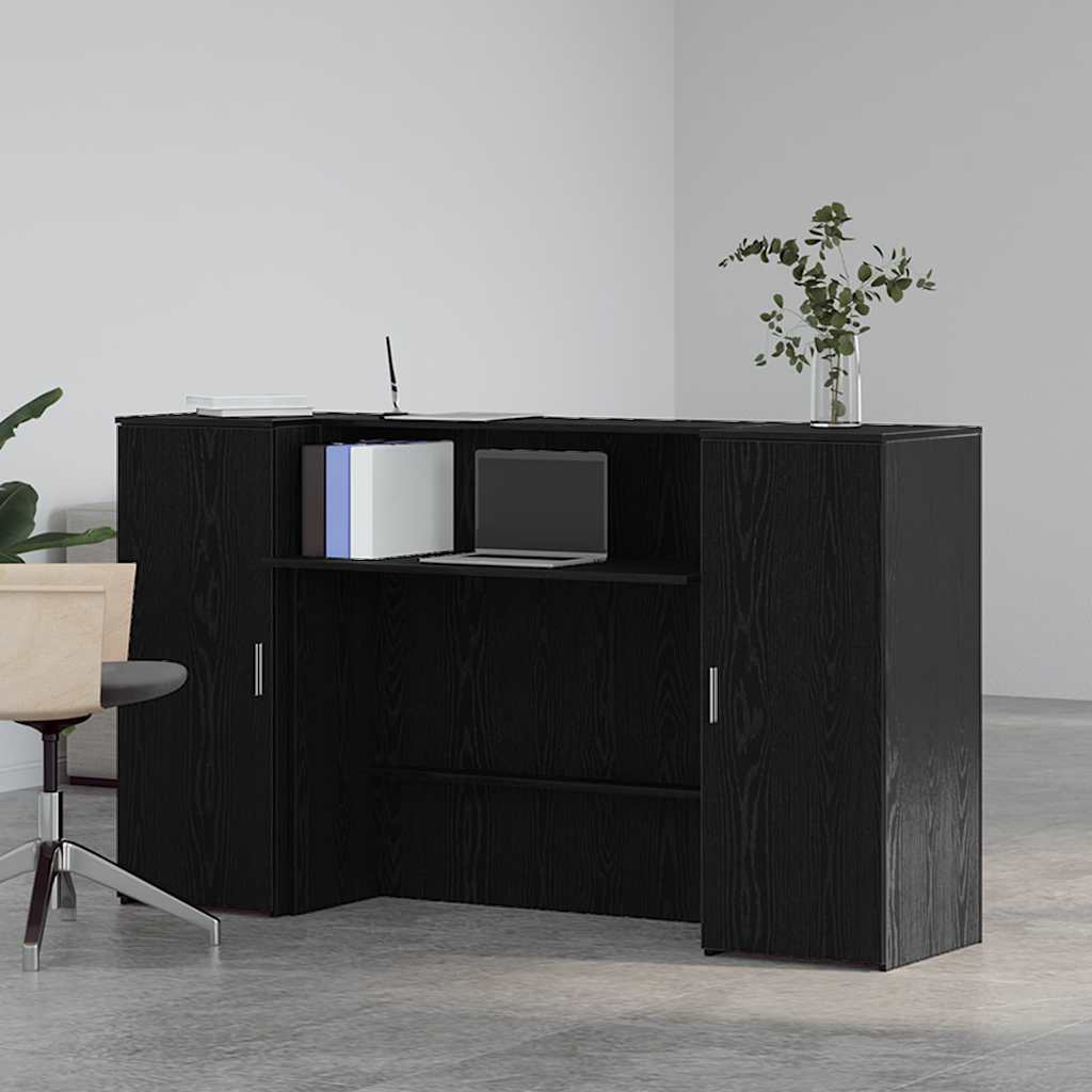 vidaXL Empfangstresen Schwarze Eiche 180 x 50 x 103,5 cm Holzwerkstoff
