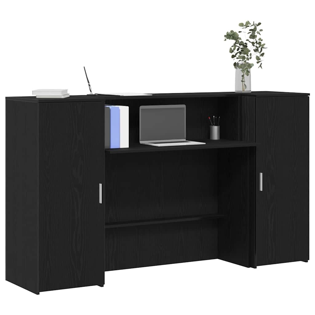 vidaXL Empfangstresen Schwarze Eiche 180 x 50 x 103,5 cm Holzwerkstoff