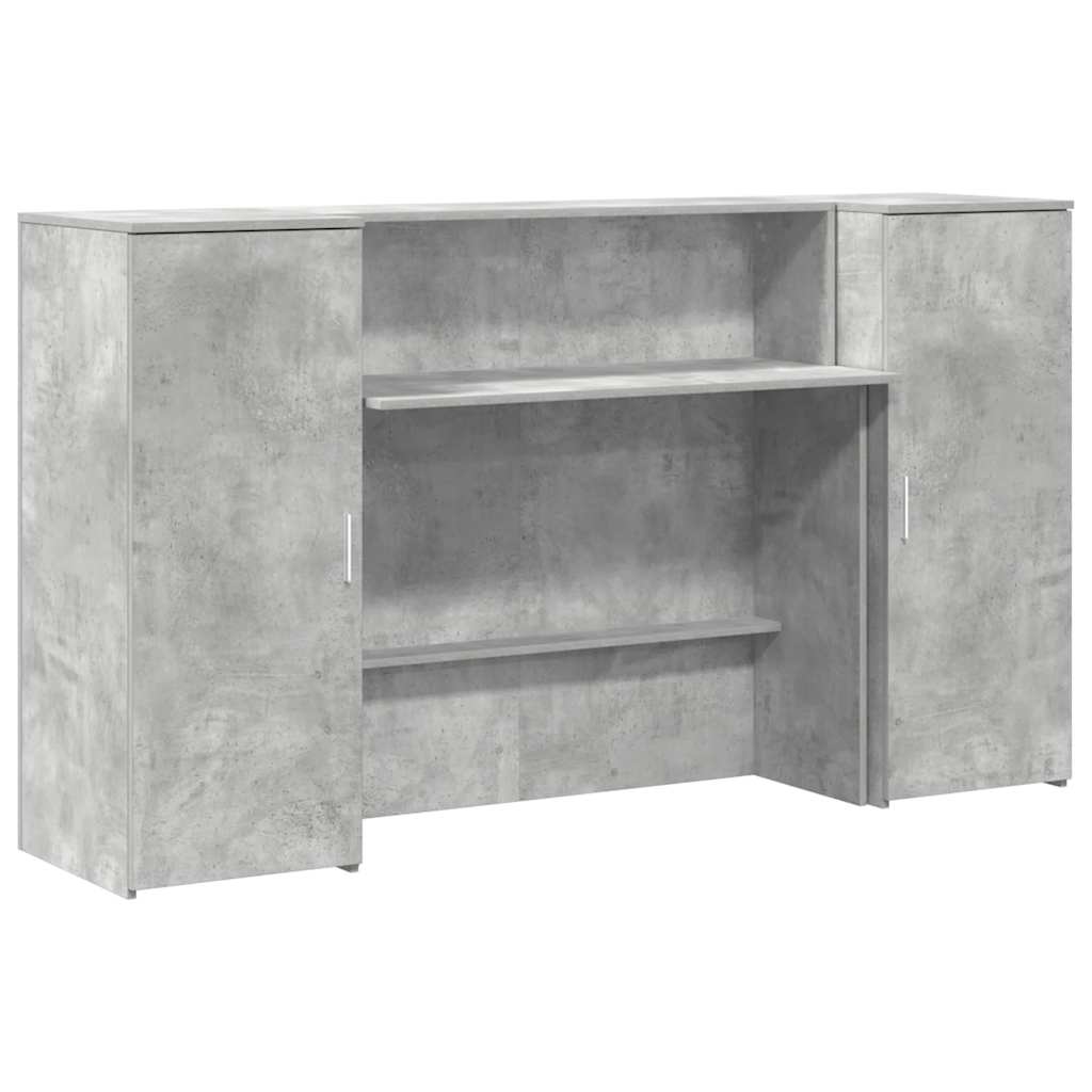 vidaXL Empfangstheke Betongrau 180x50x103,5 cm Holzwerkstoff