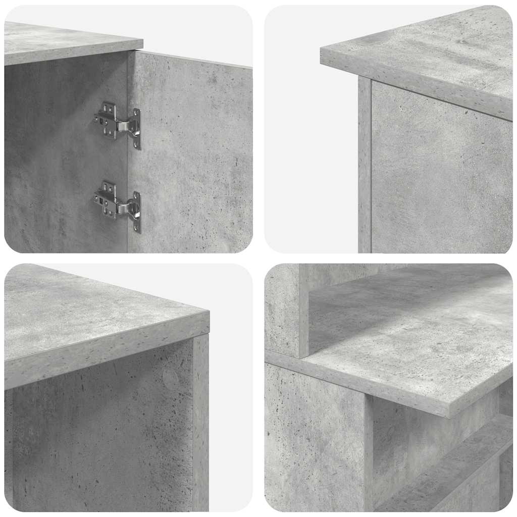 vidaXL Empfangstheke Betongrau 180x50x103,5 cm Holzwerkstoff
