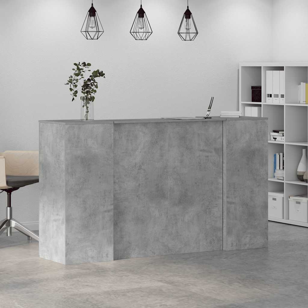 vidaXL Empfangstheke Betongrau 180x50x103,5 cm Holzwerkstoff