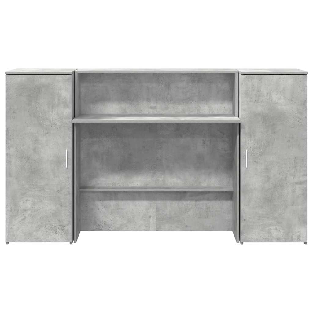 vidaXL Empfangstheke Betongrau 180x50x103,5 cm Holzwerkstoff