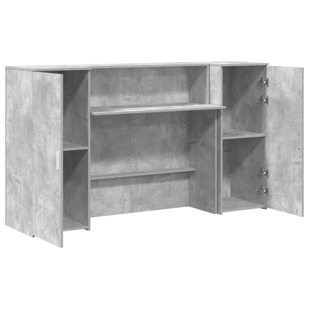 vidaXL Empfangstheke Betongrau 180x50x103,5 cm Holzwerkstoff