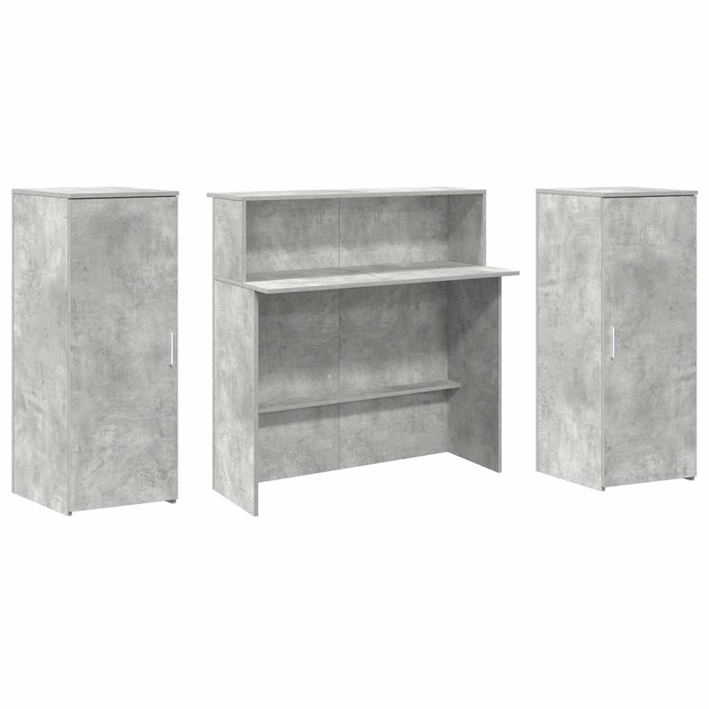 vidaXL Empfangstheke Betongrau 180x50x103,5 cm Holzwerkstoff