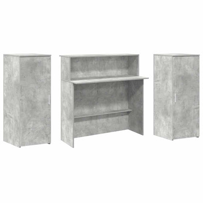 vidaXL Empfangstheke Betongrau 180x50x103,5 cm Holzwerkstoff