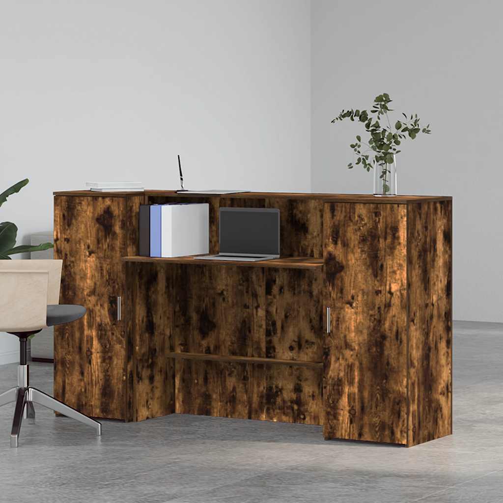 vidaXL Empfangstheke Räuchereiche 180x50x103,5 cm Holzwerkstoff