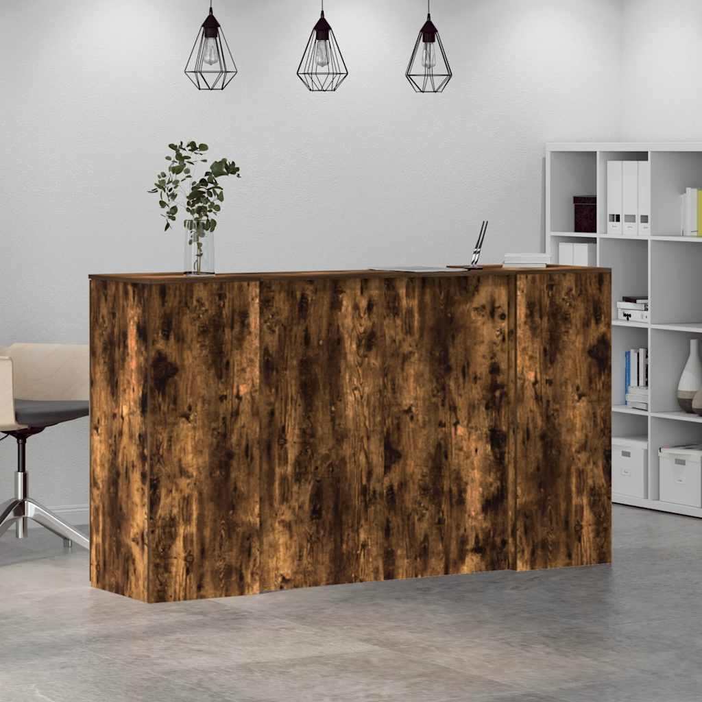 vidaXL Empfangstheke Räuchereiche 180x50x103,5 cm Holzwerkstoff