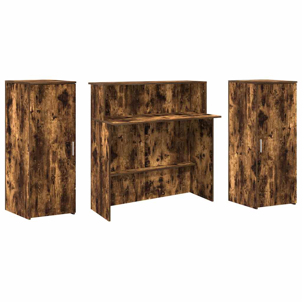 vidaXL Empfangstheke Räuchereiche 180x50x103,5 cm Holzwerkstoff