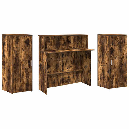 vidaXL Empfangstheke Räuchereiche 180x50x103,5 cm Holzwerkstoff