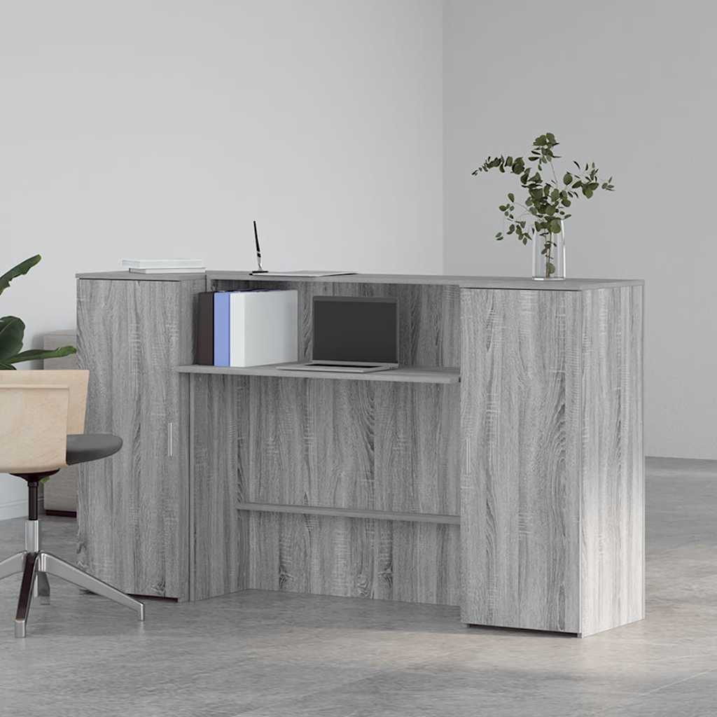 vidaXL Empfangstheke Grau Sonoma 180x50x103,5 cm Holzwerkstoff