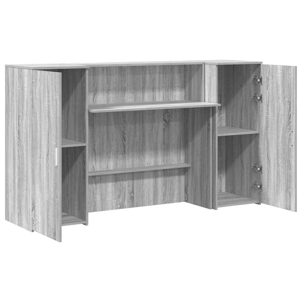 vidaXL Empfangstheke Grau Sonoma 180x50x103,5 cm Holzwerkstoff