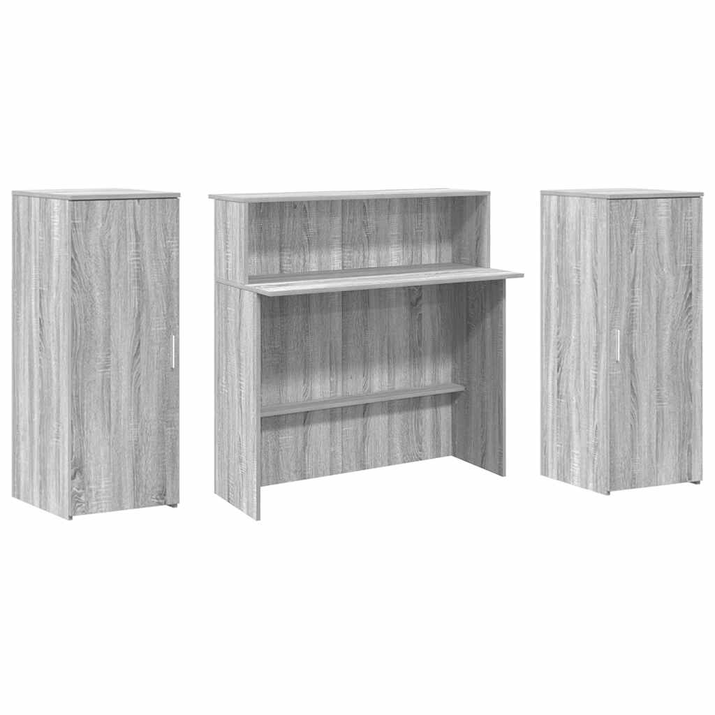 vidaXL Empfangstheke Grau Sonoma 180x50x103,5 cm Holzwerkstoff