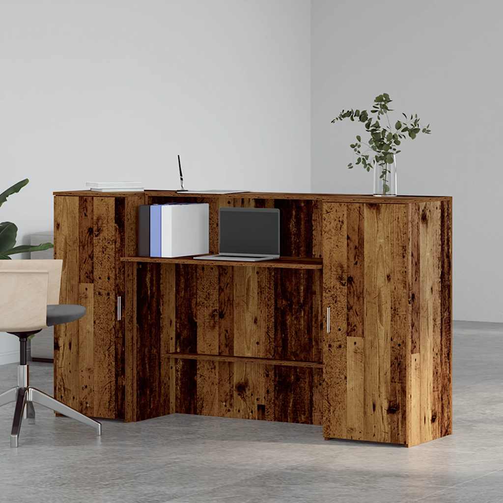 vidaXL Empfangstheke Altholz-Optik 180x50x103,5 cm Holzwerkstoff